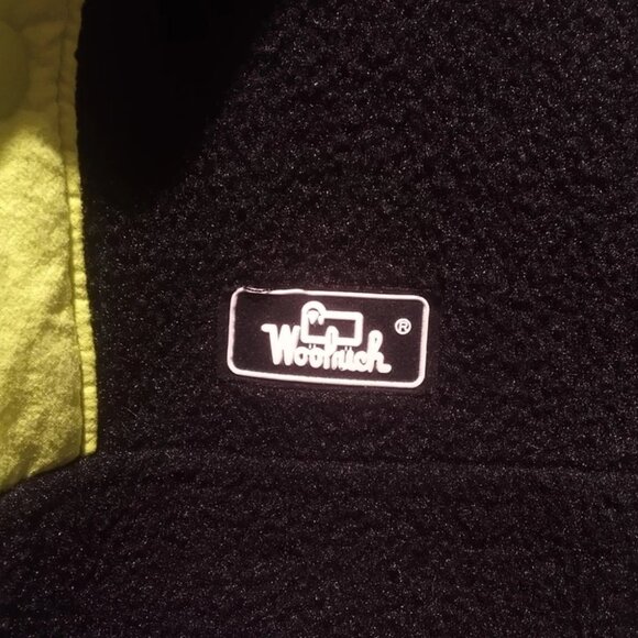 Vintage Woolrich Black 1/4 Button-Up Fleece Pullover XXL Sweatshirt -Made In USA - Picture 2 of 9